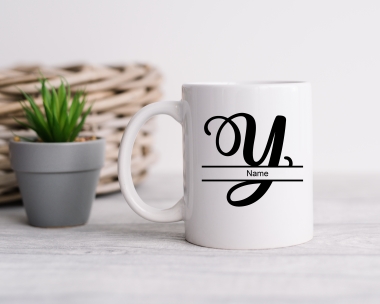 Tasse mit Monogramm Buchstabe Y